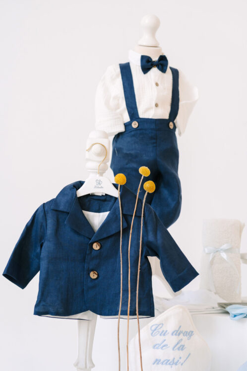 Set complet botez (trusou) - Dan - bleumarin - imagine 2