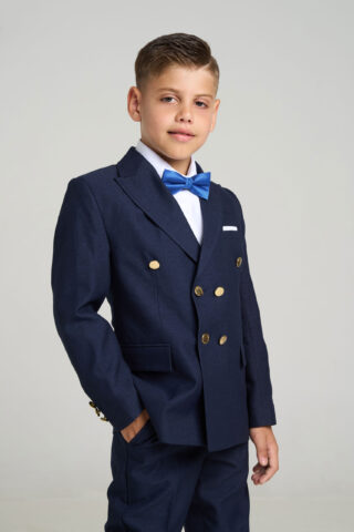 Set complet costum ceremonie băiat 6-12 ani – Navy – 5 piese