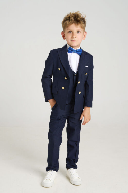 Set complet costum ceremonie băiat 3-6 ani – Navy – 5 piese