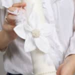 Lumânare botez A29 - Fleur - ivoire