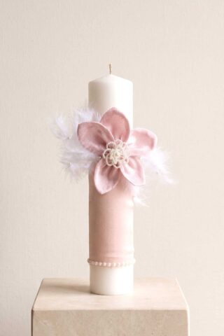 Lumanare De Botez Fleur Roz