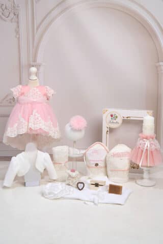 Set Caroline roz + Trusou + Lumânare - roz