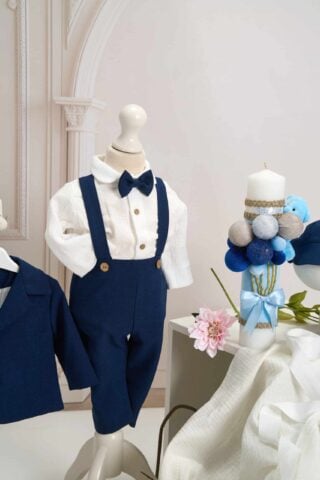 Trusou Complet De Botez Baieti Dan Cufar Volane Bleumarin 5