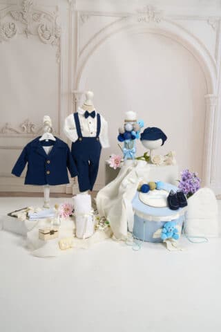 Set complet botez (trusou) - Dan - bleumarin