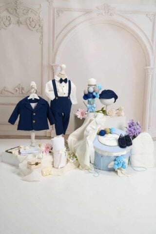 Trusou Complet De Botez Baieti Dan Cufar Volane Bleumarin