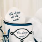 Cufăr buretat din catifea pufoasă - bleumarin