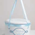 Cufăr buretat din catifea pufoasă - bleu