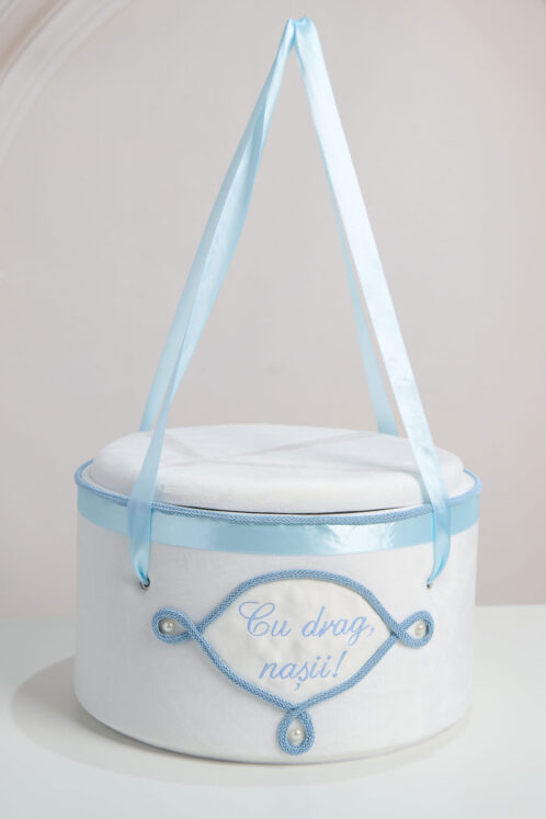 Pachet botez -20% REDUCERE – Cufăr buretat + Trusou PureBebe - bleu - imagine 6