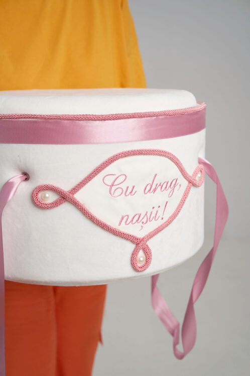 Cufăr buretat din catifea pufoasă - roz - imagine 5