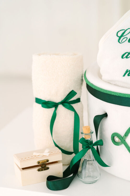 Pachet botez -20% REDUCERE – Cufăr buretat + Trusou PureBebe - verde - imagine 5