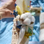 Lumânare botez A30 - Bumbac, Culoare și Bucurie - Bleu