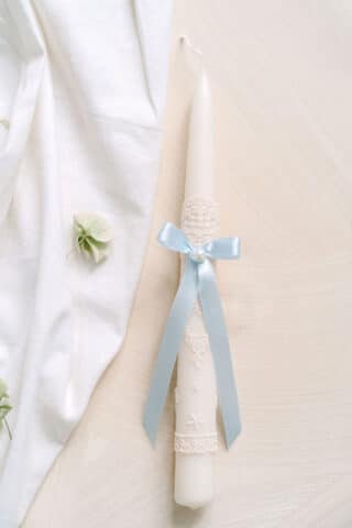 Lumânare stâlp MINI de botez - Bleu