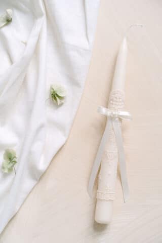 Lumânare stâlp MINI de botez - Ivoire