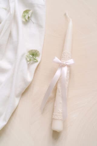 Lumânare stâlp MINI de botez - Roz Barbie