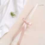 Lumânare stâlp MINI de botez - Roz Vintage