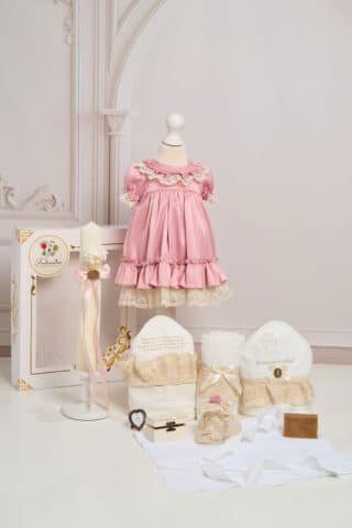 Set Iris + Trusou + Lumânare - roz-vintage