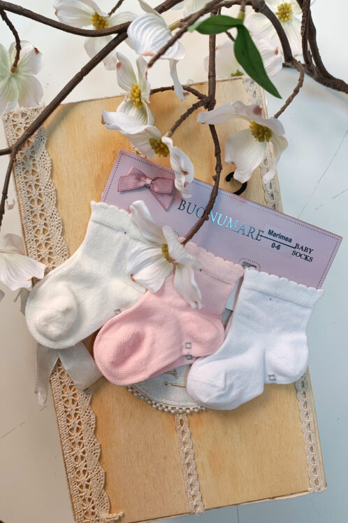 Mix pastel 3 perechi șosete asortate botez