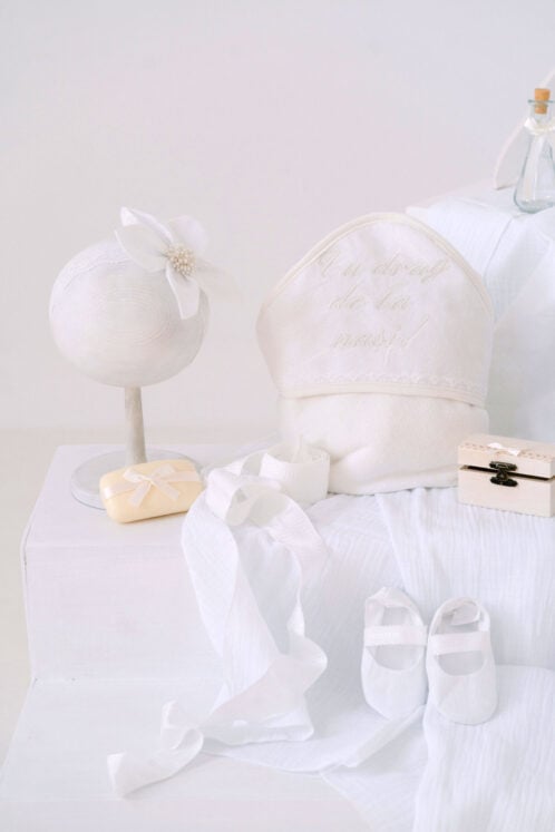 Set complet botez (trusou) - Fleur - ivoire (mânecă lungă) - imagine 4