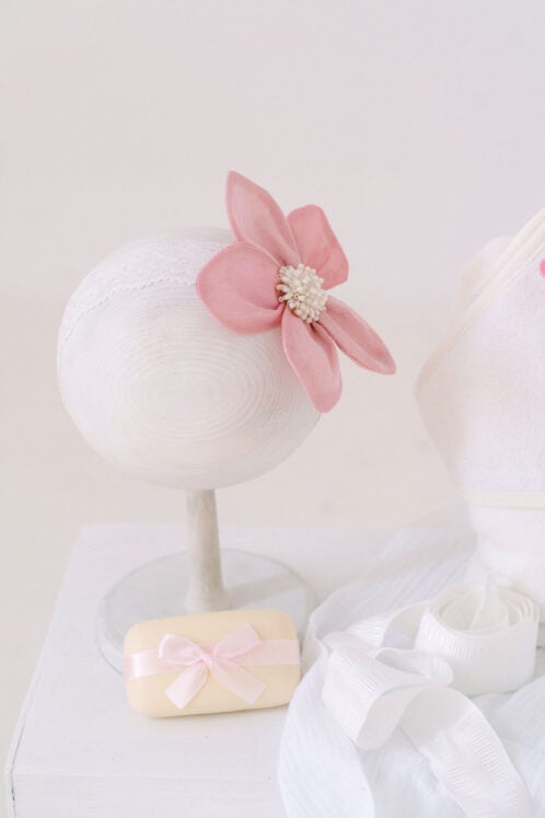 Set complet botez (trusou) - Fleur - roz (mânecă lungă) - imagine 6