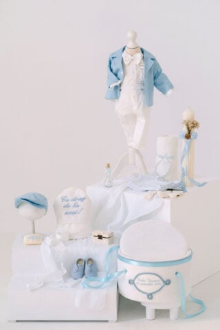 Set complet botez (trusou) - Romeo - bleu ciel