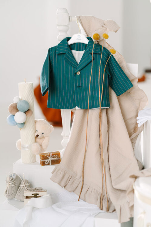 Costum Romeo - dungi - verde - imagine 5