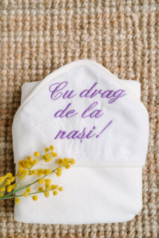 Prosop cu Capișon pentru bebeluși - lila