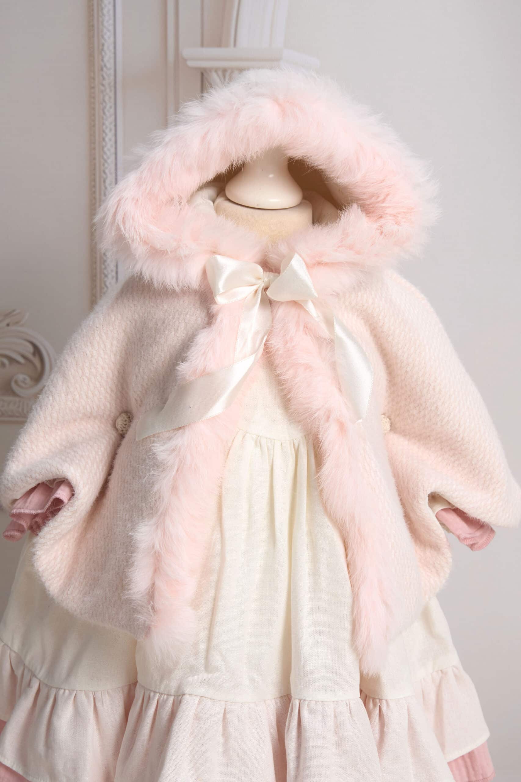 Capă botez bouclé Fetițe - roz 1 Capa botez fete