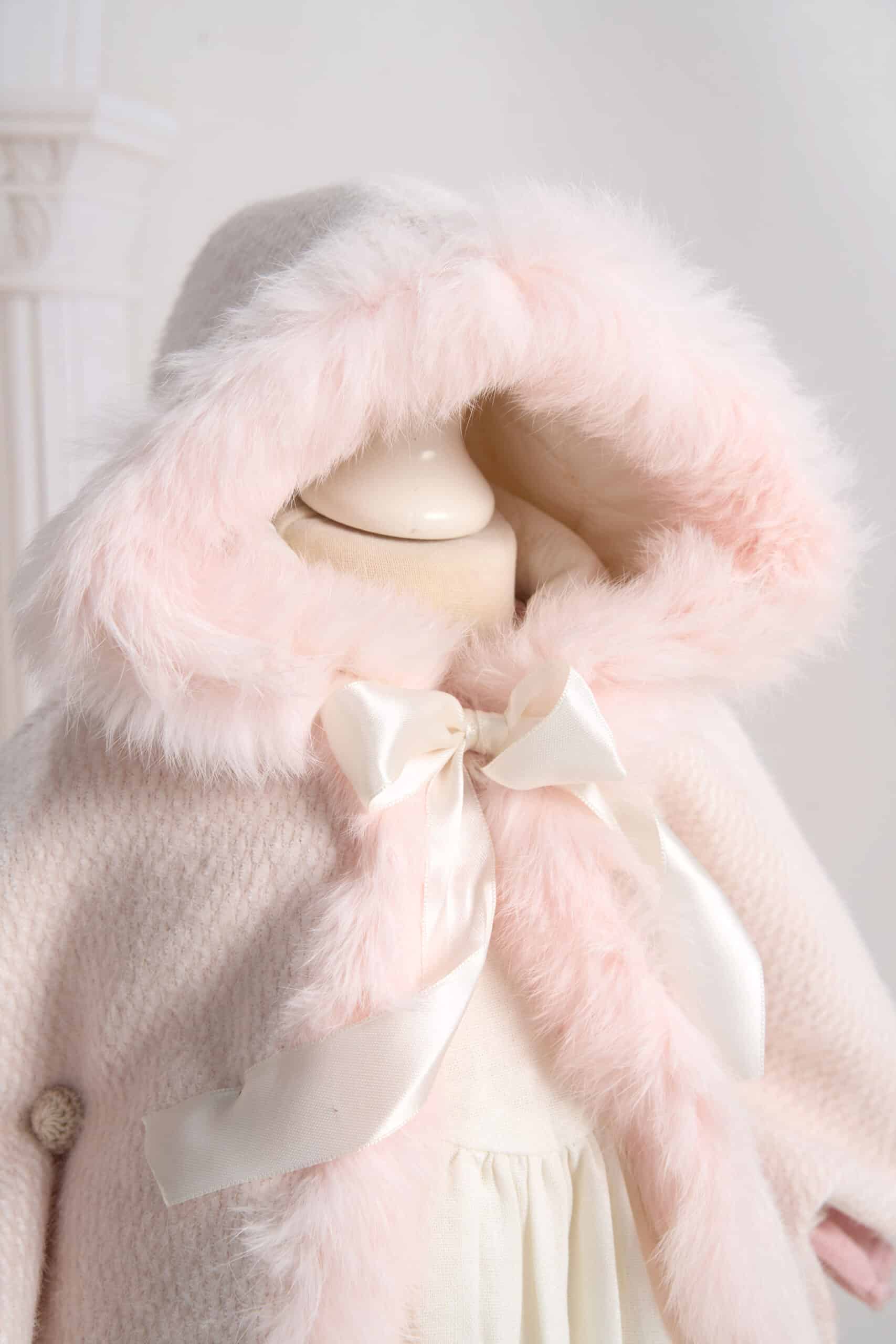 Capă botez bouclé Fetițe - roz 2 Capă botez bouclé Fetițe - roz - imagine 2