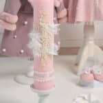 Lumânare botez A23 - Chantilly - roz