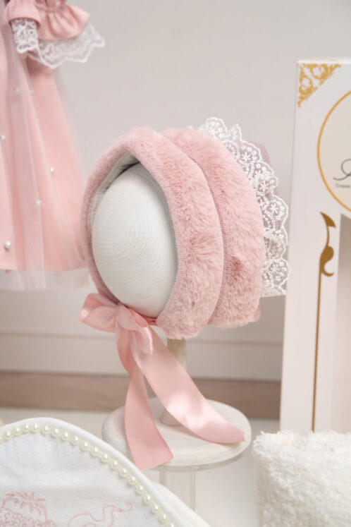 Set botez Celeste și palton Anne + Trusou + Lumânare - roz - imagine 10