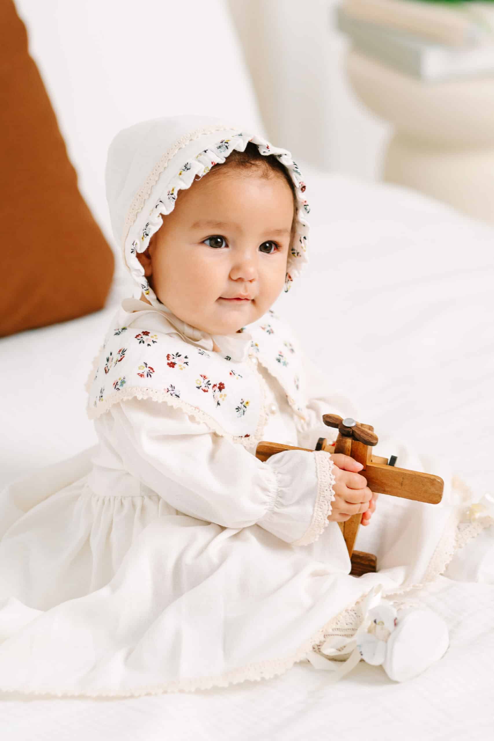 Set botez fete 3 piese - Pavlova - ivoire 2 Set botez fete 3 piese - Pavlova - ivoire - imagine 2