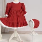 Set botez fete 3 piese - Petite Coeur - roșu Scorțișoară