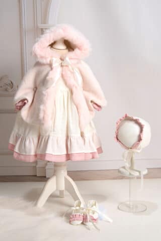 Set botez capă și rochiță (3 piese) Petit Coeur ivoire-andreeatex