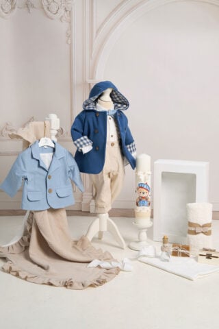 Set Theo gri bleu+ Jachetă Sky + Trusou + Lumânare