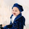 Costum De Botez Catifea Serafim Albastru Royal