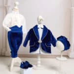 Costum botez cu Aripi - Serafim - albastru royal