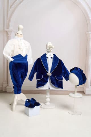 Costum-botez-catifea-Serafim-albastru-royal-26