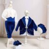 Costum De Botez Catifea Serafim Albastru Royal