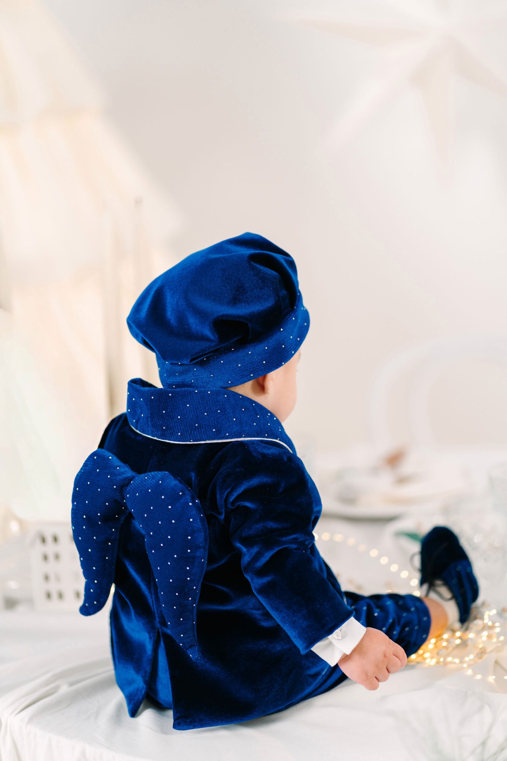 Costum botez cu Aripi - Serafim - albastru royal 5 Costum botez cu Aripi - Serafim - albastru royal - imagine 5