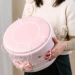 Cufăr botez FUNDĂ buretat din catifea pufoasă - roz