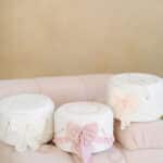 Cufăr botez Rază de Borangic buretat din catifea pufoasă - roz