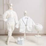 Costum botez cu Aripi - Serafim - alb