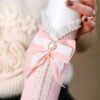 Lumanare De Botez Botez Roz Cu Guler Din Dantela