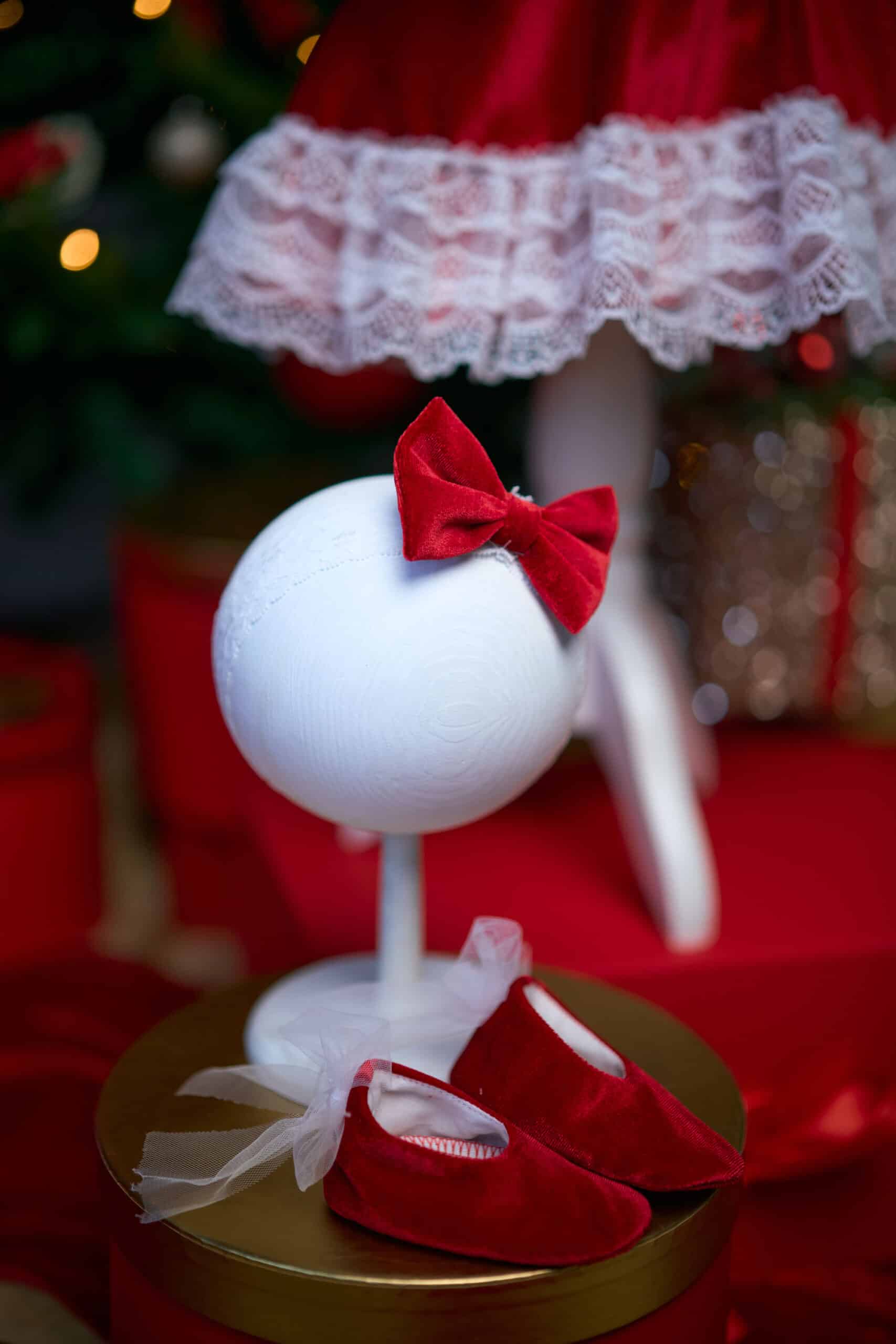 Rochie Crăciun Rosalie pentru bebeluși - roșu 5 Rochie Crăciun Rosalie pentru bebeluși - roșu - imagine 5