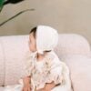 Rochie Dantela Bunicii Crem Cu Perle