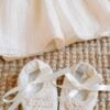 Rochie Dantela Bunicii Crem Cu Perle