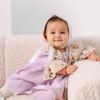 Rochie Dantela Bunicii Crem Cu Perle Lila