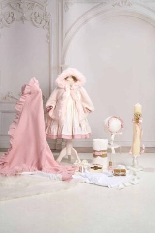 Set De Botez Esential Rochie Petit Coeur Capa Gluga