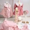 Set Esential De Botez Pavlova Cu Capa Stofa Roz