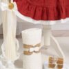 Set Esential De Botez Rochie Petit Coeur Caramiziu Capa Blana Ivoire